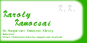 karoly kamocsai business card